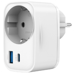 CARGADOR RAPIDO GEMBIRD USB DE 2 PUERTOS CON TOMA DE CA DE PASO 20 W BLANCO