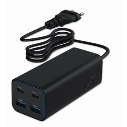 CARGADOR RAPIDO GEMBIRD USB POWERDELIVERY GAN DE 4 PUERTOS 100 W NEGRO