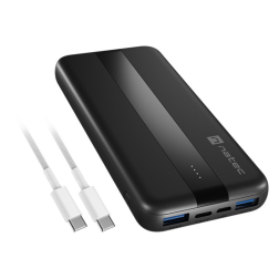 POWERBANK NATEC TREVI SLIM QV2 10000MAH 2XUSB-A 18W + 1XUSB-C 20W + CABLE USB-C