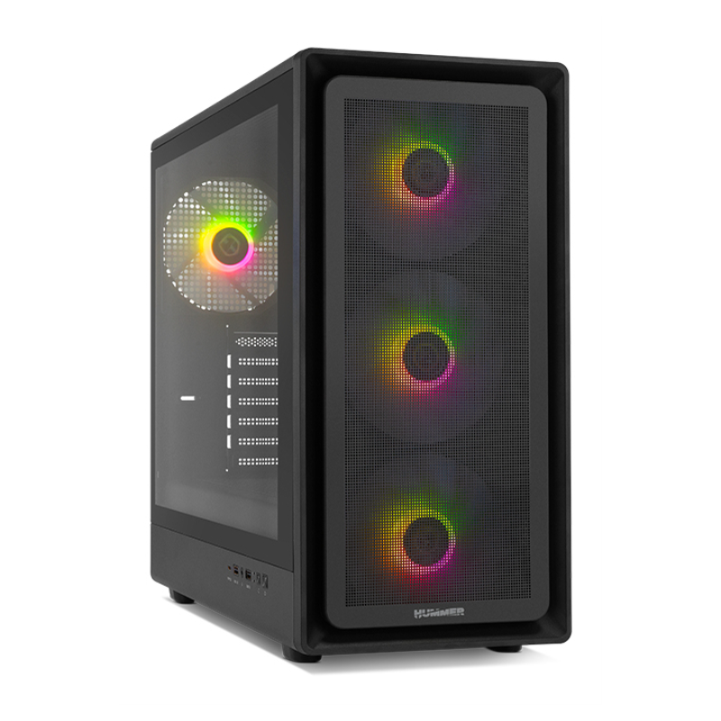 CAJA NOX SEMITORRE HYPERFLOW HUMMER AERO ARGB NEGRO USB 3-0 TYPE C