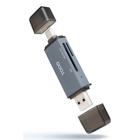 Lector de Tarjetas Externo TooQ TQR-3001G- USB 3-0 y USB Tipo-C