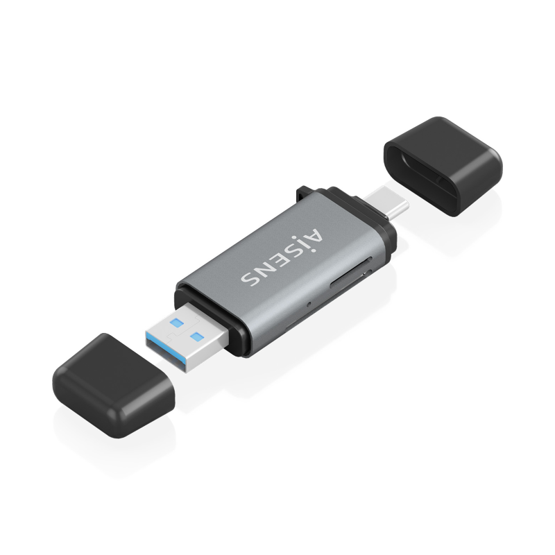 Lector de Tarjetas Externo Aisens ASCR-2AC11-GR- USB 3-1
