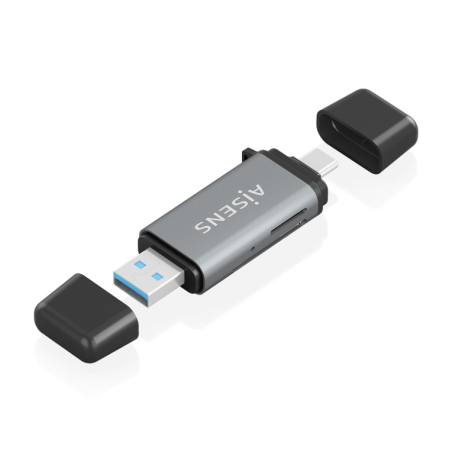 Lector de Tarjetas Externo Aisens ASCR-2AC11-GR- USB 3-1