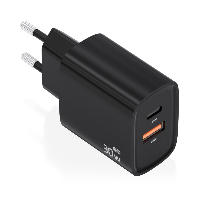 Cargador de Pared GaN Aisens A110-0953- 1xUSB Tipo-C- 1xUSB- 30W- Negro Cargador de Pared GaN Aisens A110-0953- 1xUSB Tipo-C- 1xUSB- 30W- Negro