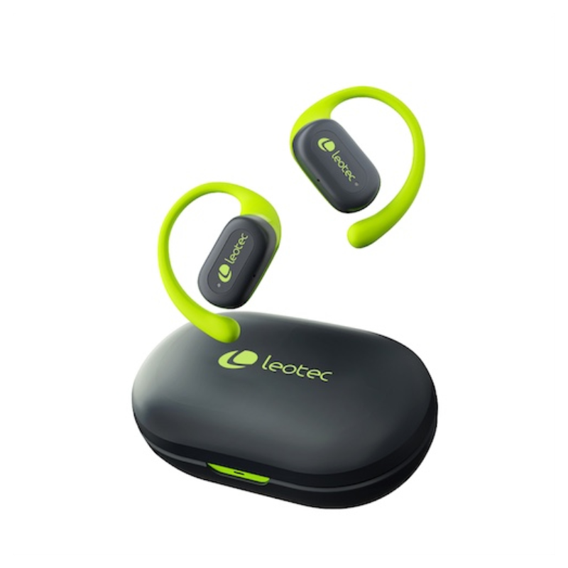 LEOTEC EARPHONES OPEN AIR ZENITH SPORT GRIS-LIMA LEOTEC EARPHONES OPEN AIR ZENITH SPORT GRIS-LIMA