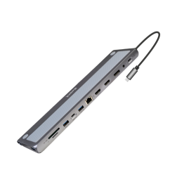 EWENT DOCK MULTIPUERTO 12 EN 1, 1X TYPE-C DATA, 3X USB 3-2 PD 100W