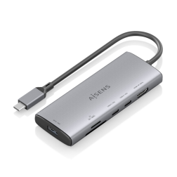 Docking USB Tipo-C Aisens ASUC-6P029-GR- 1xHDMI 4K- 1xUSB- 2xUSB Tipo-C- 1xLector de Tarjetas- Gris