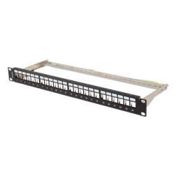 PATCH PANEL LANBERG 24 PUERTOS 1U RACK 19" FTP PARA MODULOS KEYSTONE NEGRO