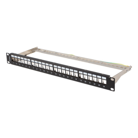 PATCH PANEL LANBERG 24 PUERTOS 1U RACK 19" FTP PARA MODULOS KEYSTONE NEGRO