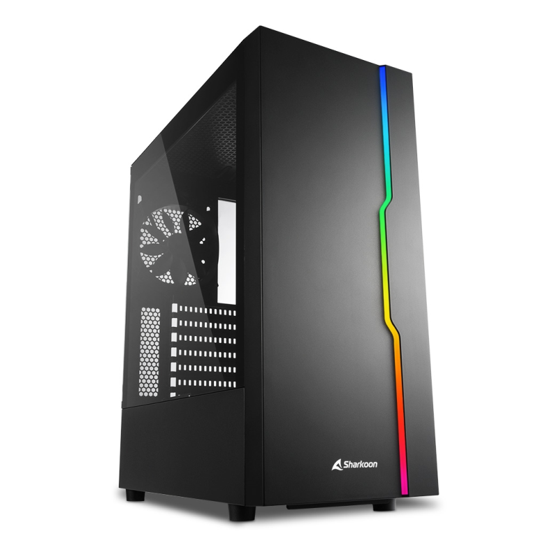 CAJA ATX SHARKOON RGB SLIDER 2XUSB3-0 2XUSB2-0 SIN FUENTE NEGRO