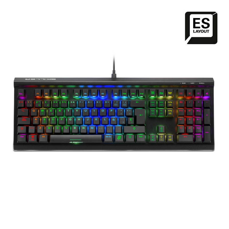 TECLADO GAMING SHARKOON SGK60 BROWN SWITCH USB RETROILUMINADO MECANICO NEGRO