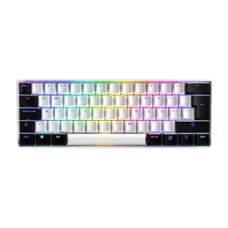 TECLADO GAMING SHARKOON SKILLER SGK50 S4 PT USB RETROILUMINADO MECANICO BLANCO