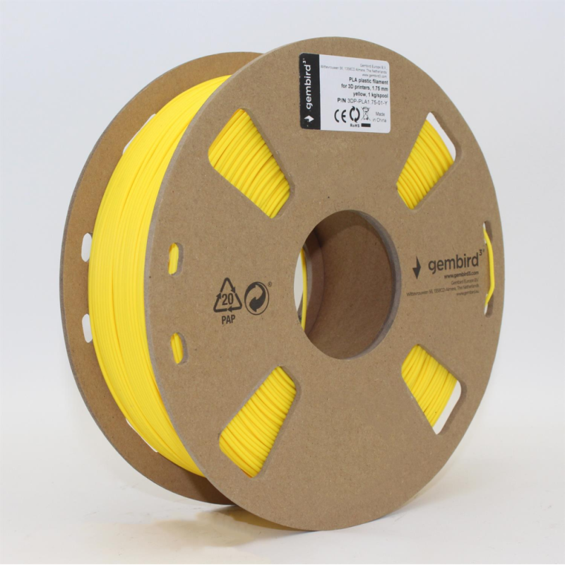 FILAMENTO GEMBIRD PLA AMARILLO, 1,75 MM, 1 KG FILAMENTO GEMBIRD PLA AMARILLO, 1,75 MM, 1 KG