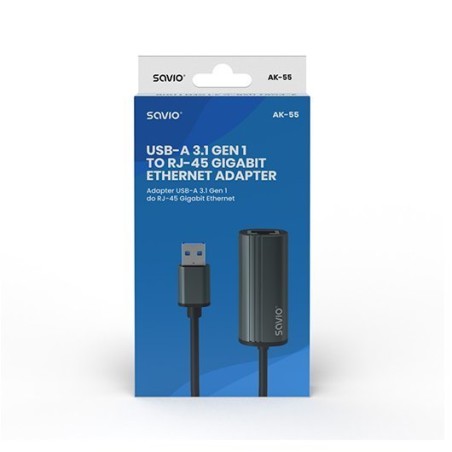 ADAPTADOR USB-A A ETHERNET RJ45 SAVIO AK-55