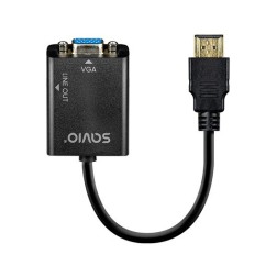 ADAPTADOR HDMI (M)-VGA(H)+MINI JACK 3-5 MM SAVIO