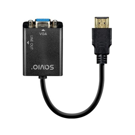 ADAPTADOR HDMI (M)-VGA(H)+MINI JACK 3-5 MM SAVIO