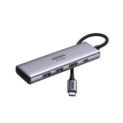 HUB UGREEN 6EN1 USB-C A HDMI+2XUSB-A+SD-TF+PD