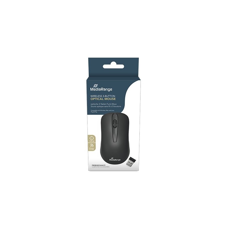 RATON OPTICO MEDIARANGE MROS209 WIRELESS BK-GREY