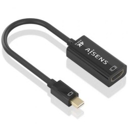 Cable Conversor Aisens A125-0904- Mini DisplayPort Macho - HDMI Hembra- 15cm- Negro