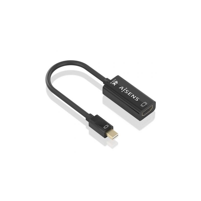 Cable Conversor Aisens A125-0904- Mini DisplayPort Macho - HDMI Hembra- 15cm- Negro Cable Conversor Aisens A125-0904- Mini DisplayPort Macho - HDMI Hembra- 15cm- Negro