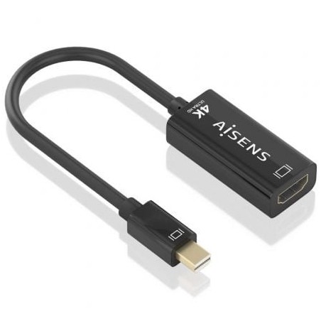 Cable Conversor Aisens A125-0904- Mini DisplayPort Macho - HDMI Hembra- 15cm- Negro