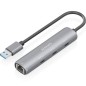 Hub USB Aisens ASUC-4P037-GR- 3xUSB Tipo-C- 1xRJ45- Gris