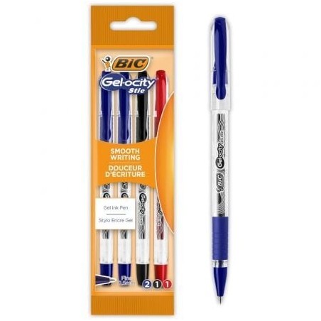 Bolígrafos de Tinta de Gel Retráctil Bic Gelocity Stic 992599- 4 unidades- Surtidos
