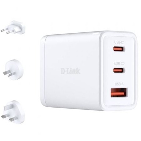 Cargador de Pared GaN D-Link DCP-651- 2xUSB Tipo-C- 1xUSB- 65W