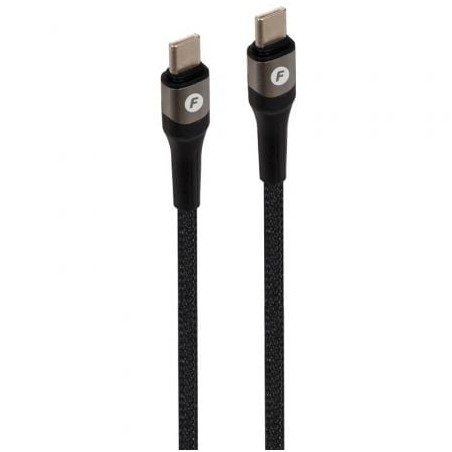 Cable USB 2-0 Tipo-C Fonestar USB-CC- USB Tipo-C Macho - USB Tipo-C Macho- 480Mbps- Hasta 100W- 1m- Negro