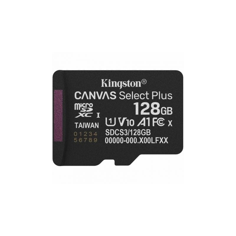 Tarjeta de Memoria Kingston CANVAS Select Plus 128GB microSD XC- Clase 10- 150MBs