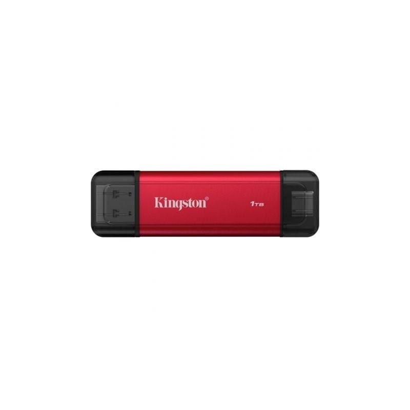 Disco Externo SSD Kingston Dual Portable SSD 1TB- USB Tipo-C y USB 3-2- Rojo