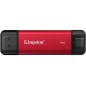 Disco Externo SSD Kingston Dual Portable SSD 1TB- USB Tipo-C y USB 3-2- Rojo