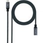 Cable Alargador USB Tipo-C 3-2 Nanocable 10-01-4501-L150-COMB- USB Tipo-C Macho - USB Tipo-C Hembra- 1-5m- Negro