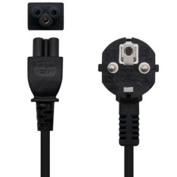 Cable Alimentación Trébol Nanocable 10-22-0302-L200- Schuko Macho - C5 Hembra- 2m- Negro