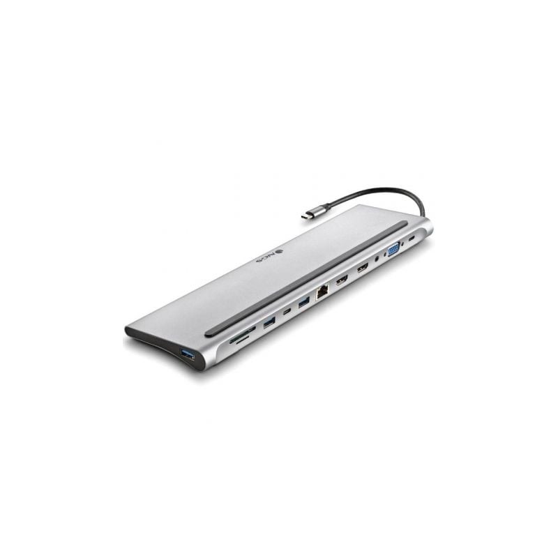 Docking USB Tipo-C NGS WonderDock12- 3xUSB- 2xHDMI 4K- 1xVGA- 1xRJ45- 1xLector de Tarjetas- 1xJack 3-5- 1xUSB Tipo-C PD- Gris Docking USB Tipo-C NGS WonderDock12- 3xUSB- 2xHDMI 4K- 1xVGA- 1xRJ45- 1xLector de Tarjetas- 1xJack 3-5- 1xUSB Tipo-C PD- Gris