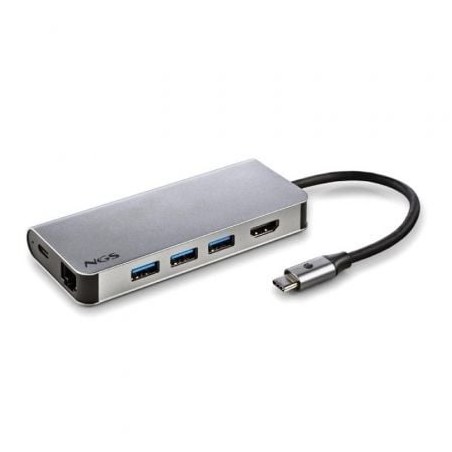 Docking USB Tipo-C NGS WonderDock8- 3xUSB- 1xUSB Tipo-C DP- 1xHDMI 4K- 1xRJ45- 1xLector Tarjetas SD