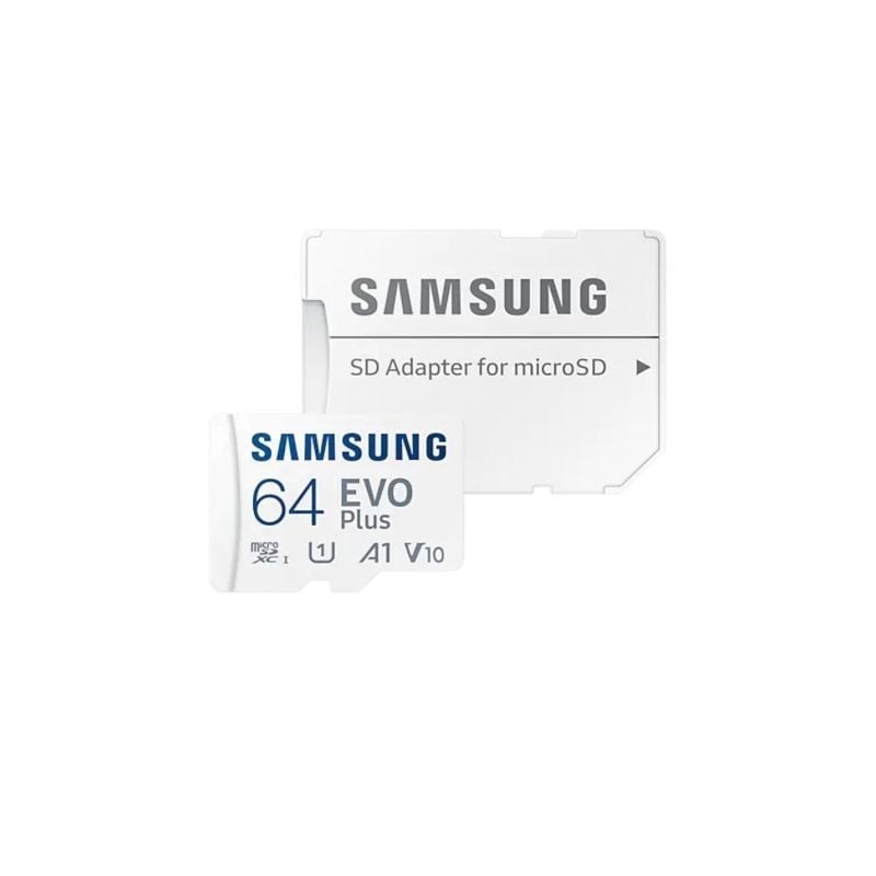 Tarjeta de Memoria Samsung EVO Plus 2023 64GB microSD XC con Adaptador- Clase 10- 160MBs Tarjeta de Memoria Samsung EVO Plus 2023 64GB microSD XC con Adaptador- Clase 10- 160MBs