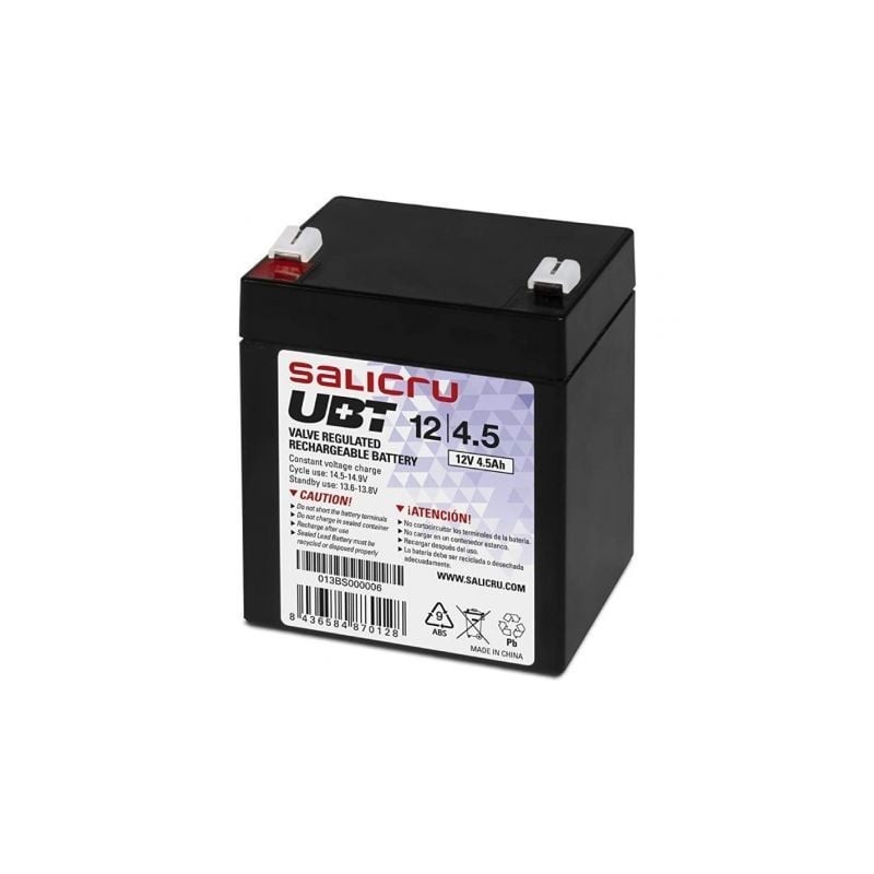 Batería Salicru UBT 12-4,5 compatible con SAI Salicru según especificaciones