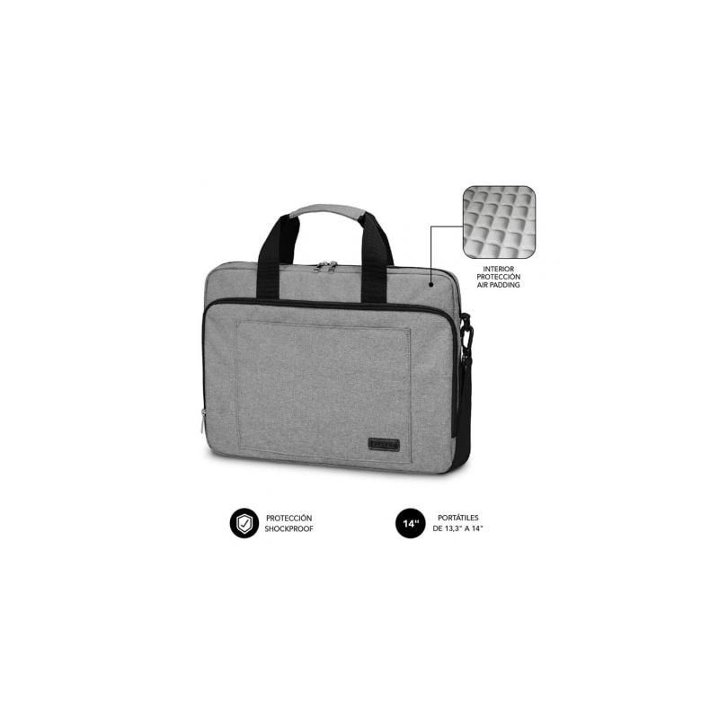 Maletín Subblim Air Padding Laptop Bag para Portátiles hasta 14"- Cinta para Trolley- Gris Maletín Subblim Air Padding Laptop Bag para Portátiles hasta 14"- Cinta para Trolley- Gris