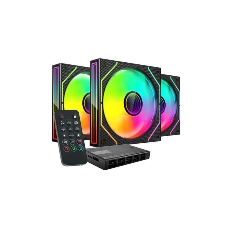 Pack 3 Ventiladores Mars Gaming MF-3DPROKIT- 12cm + HUB + Mando a Distancia- ARGB Pack 3 Ventiladores Mars Gaming MF-3DPROKIT- 12cm + HUB + Mando a Distancia- ARGB