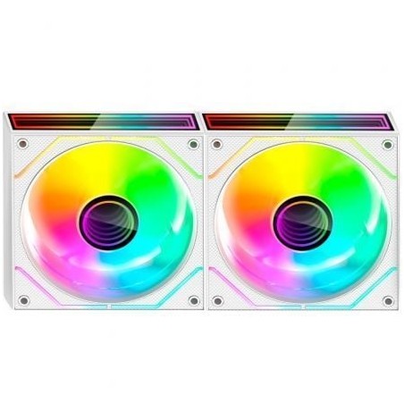 Pack 2 Ventiladores Mars Gaming MF-3DPROX2R- 12cm- ARGB- Blancos