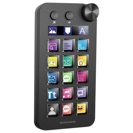 Control Deck Mars Gaming MSD-NEO- 15 Teclas LCD- 1 Rueda- 2 Botones- Negro