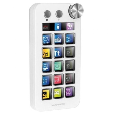 Control Deck Mars Gaming MSD-NEO- 15 Teclas LCD- 1 Rueda- 2 Botones- Blanco