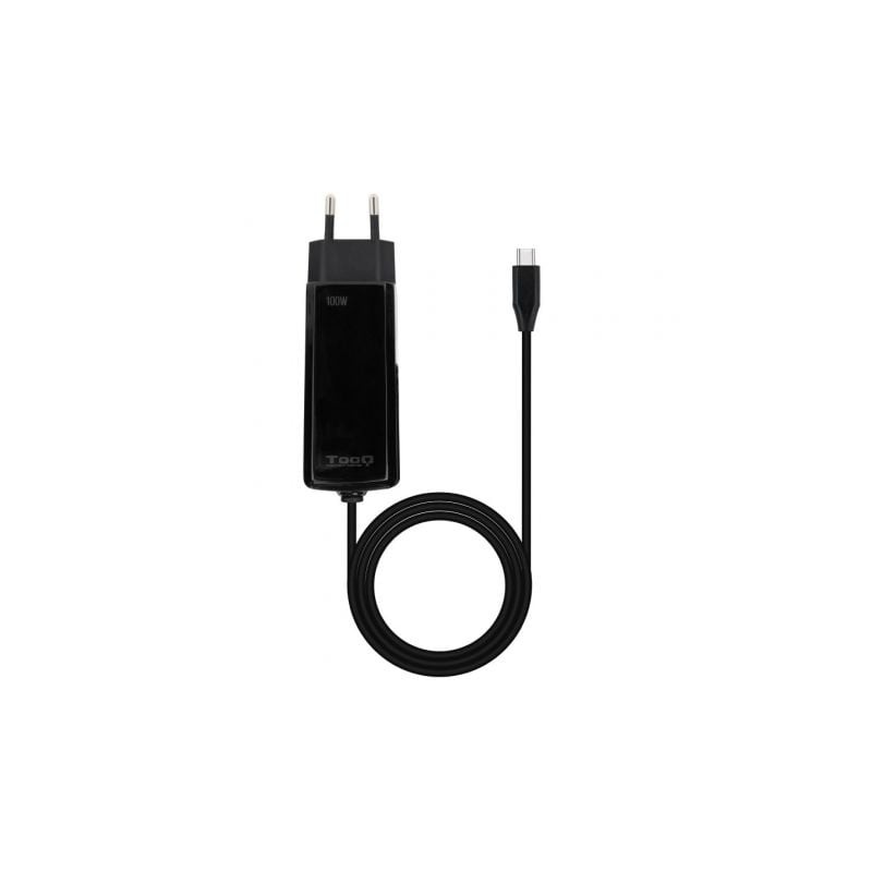 CARGADOR TOOQ PORTATIL GAN USB-C PD 100W CUBICO NEGRO