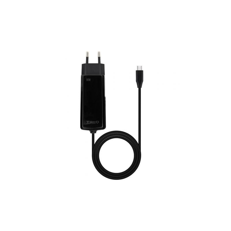 CARGADOR TOOQ PORTATIL GAN USB-C PD 90W CUBICO NEGRO