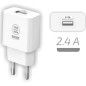 Cargador de Pared Tech One Tech TEC2904- 1xUSB- 2-4A- Blanco