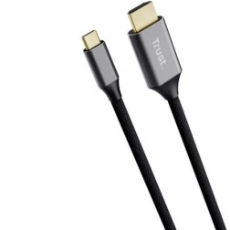 Cable Conversor HDMI 4K Trust CALYX- USB Tipo-C Macho - HDMI Macho- 2m- Gris