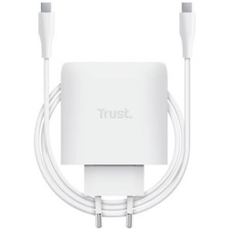 Cargador de Pared GaN Trust Maxo 65W- 1xUSB Tipo-C- Incluye Cable USB Tipo-C- 65W