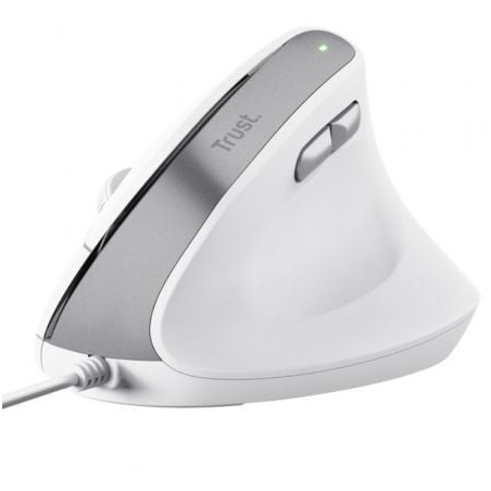 Ratón Ergonómico Trust Bayo II- Hasta 2400 DPI- Blanco