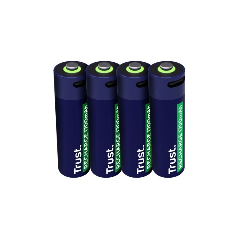 Pack de 4 Pilas AA Trust 25631- Recargables